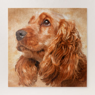 Quebra-cabeça Arte de Digitas do cão de cocker spaniel do ingl