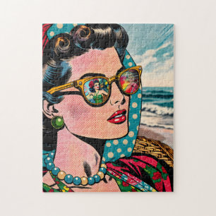 Quebra-cabeça Arte de Estilo de Cômica   Mulher Assistindo Dança