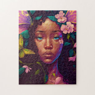 Quebra-cabeça Arte de Fantasia de Fada Negra Africana-Americana