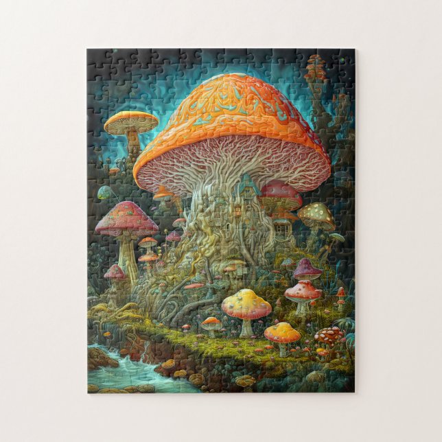 Quebra-cabeça Arte de Fantasia Surreal na Paisagem de Mushroom (Vertical)