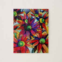 Quebra-cabeça Arte de flores silvestres multicoloridas Daisy Str