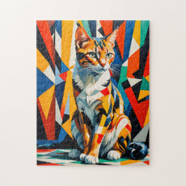 Quebra-cabeça Arte de Gato Abstrata Ousada