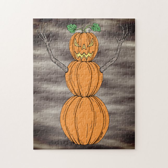 Quebra-cabeça Arte de Halloween do Homem Abóbora (Vertical)