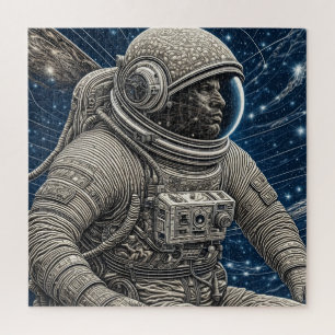 Quebra-cabeça Arte de IA Astronauta no Espaço
