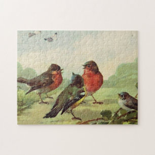 Quebra-cabeça Arte de Ilustração de Aves Vintage