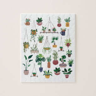 Quebra-cabeça Arte de Ilustração de Planta Exterior de Boho