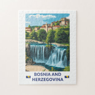 Quebra-cabeça Arte de Ilustração Jajce da Bósnia e Herzegovina