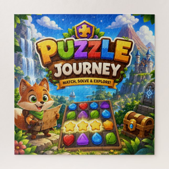 Quebra-cabeça Arte de Jogo de Aventura de Puzzle de Raposa Fofa  (Vertical)