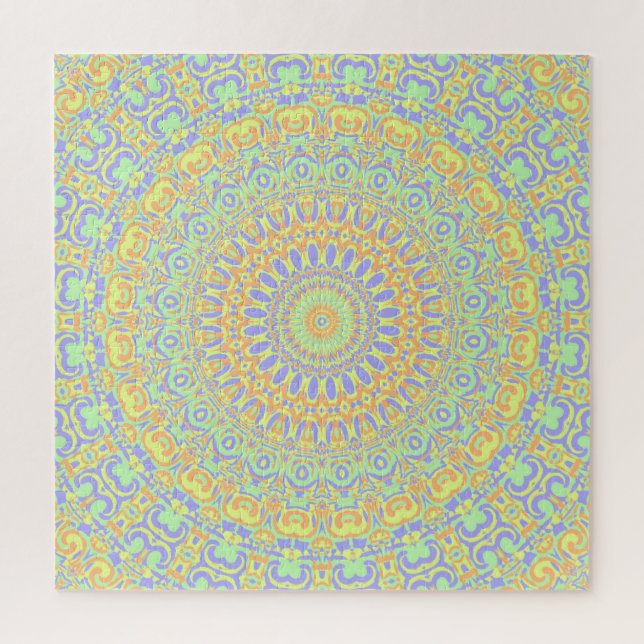 Quebra-cabeça Arte de Mandala Boho Ecletica Colorida Excêntrica (Vertical)