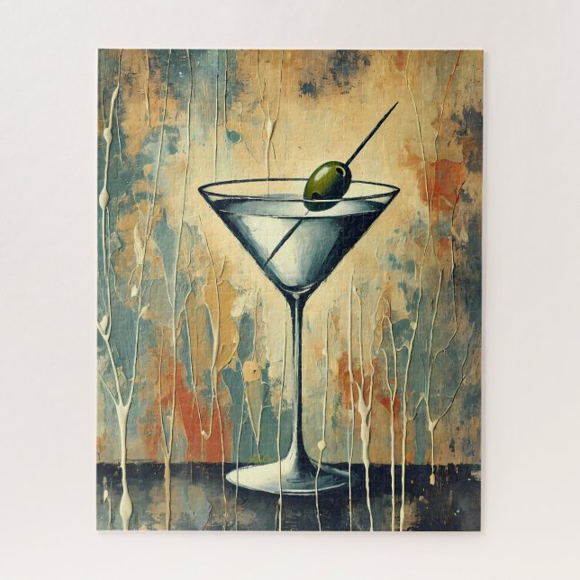 Quebra-cabeça Arte de Martini em Mídia Mista do Meio do Século (Vertical)