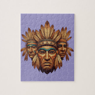 Quebra-cabeça Arte de Máscara Tribal Heritage - Plumagem Simbóli