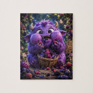Quebra-cabeça Arte de Monstro Fofo Bandido de Frutas Floresta Fa