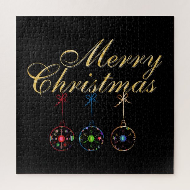 Quebra-cabeça Arte de Neve Feliz Natal Elegante (Vertical)