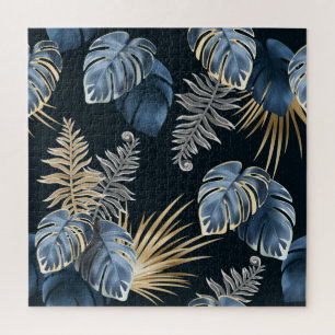 Quebra-cabeça Arte de Padrão de Folhas de Palmeira Tropical Dour