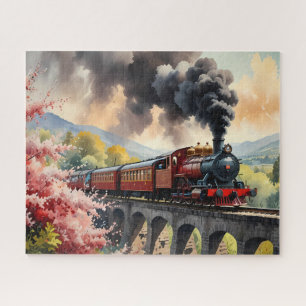 Quebra-cabeça Arte de Paisagem Sonhos de Trem a Vapor