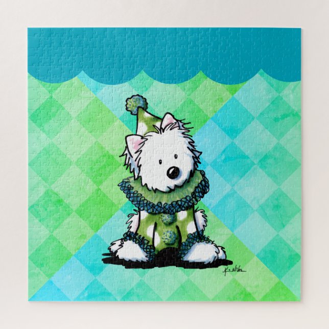 Quebra-cabeça Arte de Palhaço de Circo Westie (Vertical)