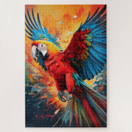 Quebra-cabeça Arte de Papagaio Explosão de Cor Jigsaw