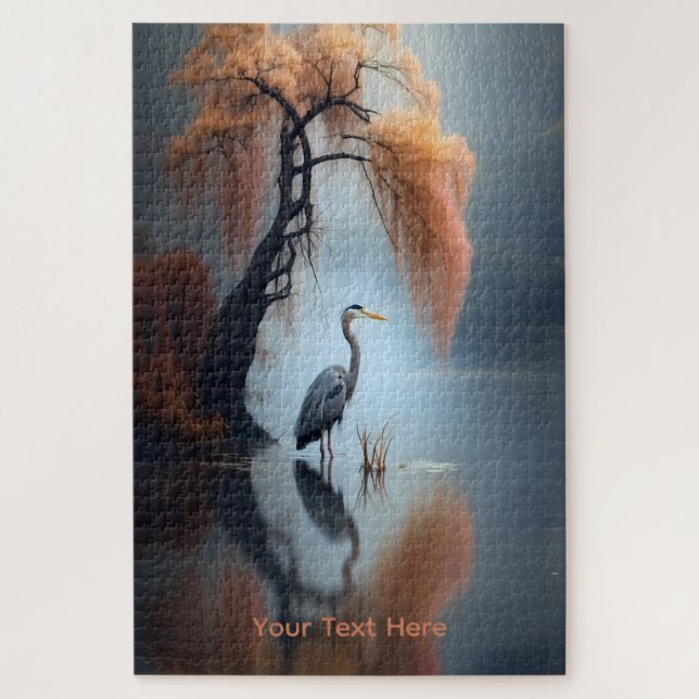 Quebra-cabeça Arte de parede de Garça junto ao Lago  (Vertical)