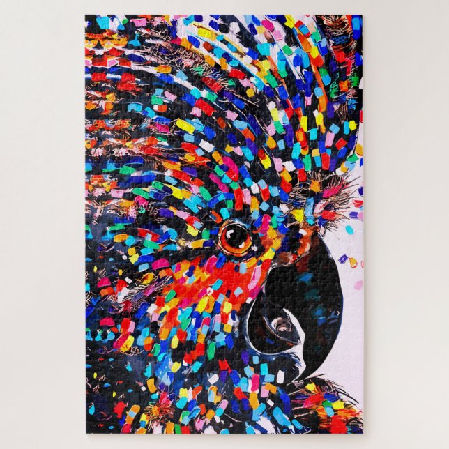 Quebra-cabeça Arte de Parede Tropical de Aves Vibrante em Expres (Vertical)