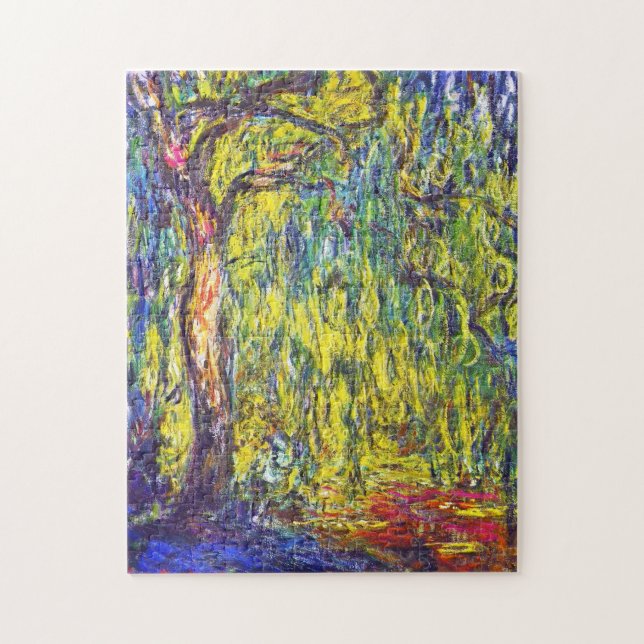 Quebra-cabeça Arte de pintura vibrante do Willow Claude Monet (Vertical)