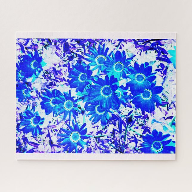 Quebra-cabeça Arte de poder da flor azul (Horizontal)
