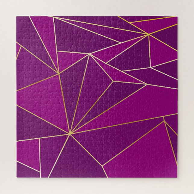 Quebra-cabeça Arte de Polígono Roxo: Fundo Geométrico de Linha D (Vertical)