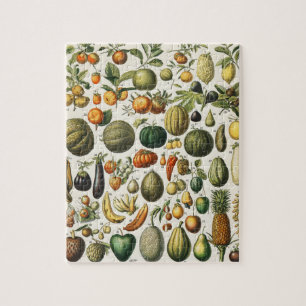 Quebra-cabeça Arte de Poster de Frutas Botânicas Francesas Vinta