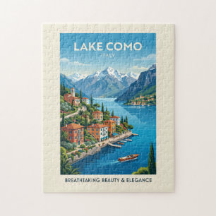 Quebra-cabeça Arte de Poster de Viagem Antiga do Lago de Como It