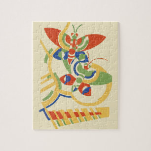 Quebra-cabeça Arte de Poster Floral Geométrico Retro Art Déco