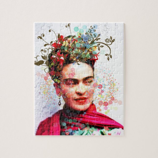Quebra-cabeça Arte de retrato floral em vibrante estilo folclóri (Vertical)