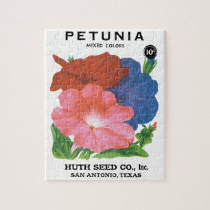 Quebra-cabeça Arte de rótulo de pacote de sementes vintage, flor