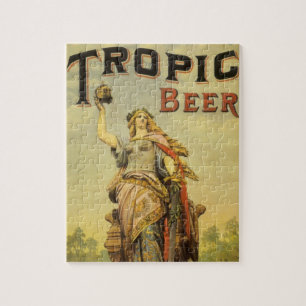 Quebra-cabeça Arte de rótulo de produto vintage, Tropic Beer Gla