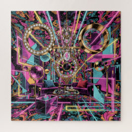 Quebra-cabeça Arte de Sala de Luxo Psicodélica Neon