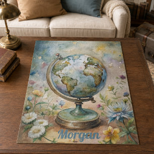 Quebra-cabeça Arte de Viagem Mundial Vintage Personalizado