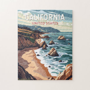 Quebra-cabeça Arte de Viagem Vintage Califórnia