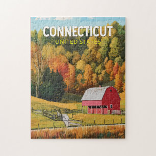 Quebra-cabeça Arte de Viagem Vintage Connecticut