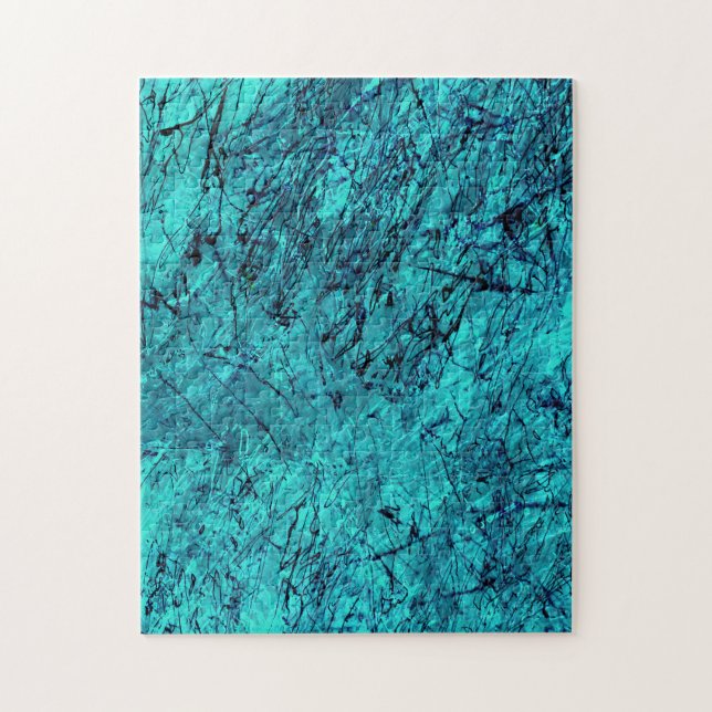 Quebra-cabeça Arte digital azul com muitas linhas mestiças/labir (Vertical)