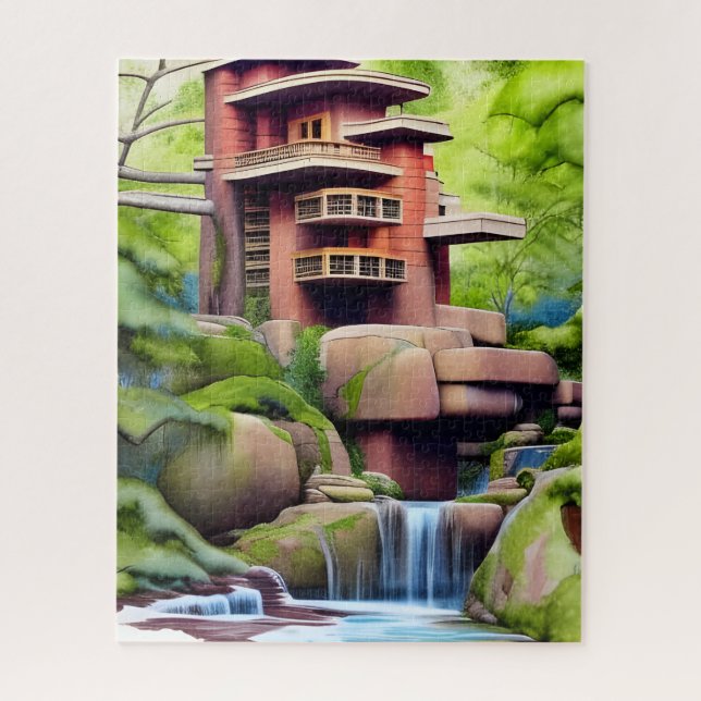 Quebra-cabeça Arte Digital da Casa das Árvores Arquitetônicas (Vertical)