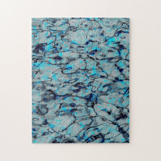 Quebra-cabeça Arte digital legal e moderna da aquarela azul (Vertical)