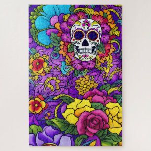 Quebra-cabeça Arte do Crânio do Açúcar - Día de los Muertos Deli