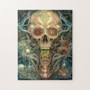 Quebra-cabeça Arte do horror surreal do crânio