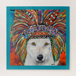 Quebra-cabeça Arte do Lobo Branco