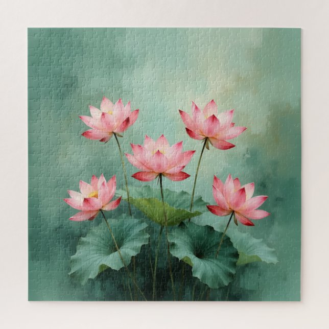 Quebra-cabeça Arte do Lótus Rosa  (Vertical)