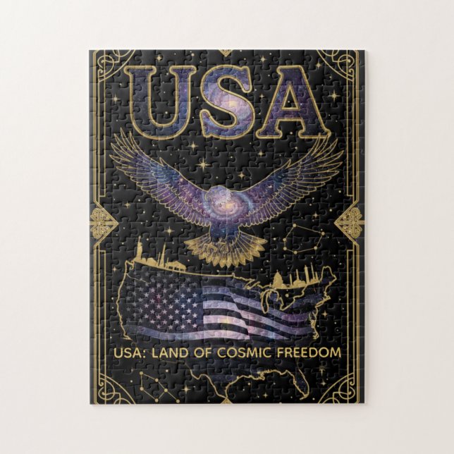 Quebra-cabeça Arte do Mapa Celestial Águia EUA Cósmico (Vertical)