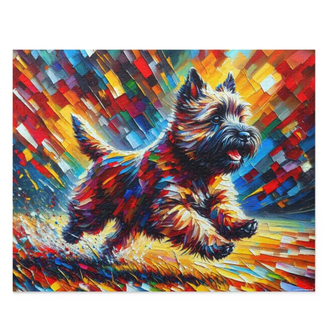 Quebra-cabeça Arte em Acrílico do Cairn Terrier: Brindle Cairn (Cairn Terrier Acrylic Art: Brindle Cairn)