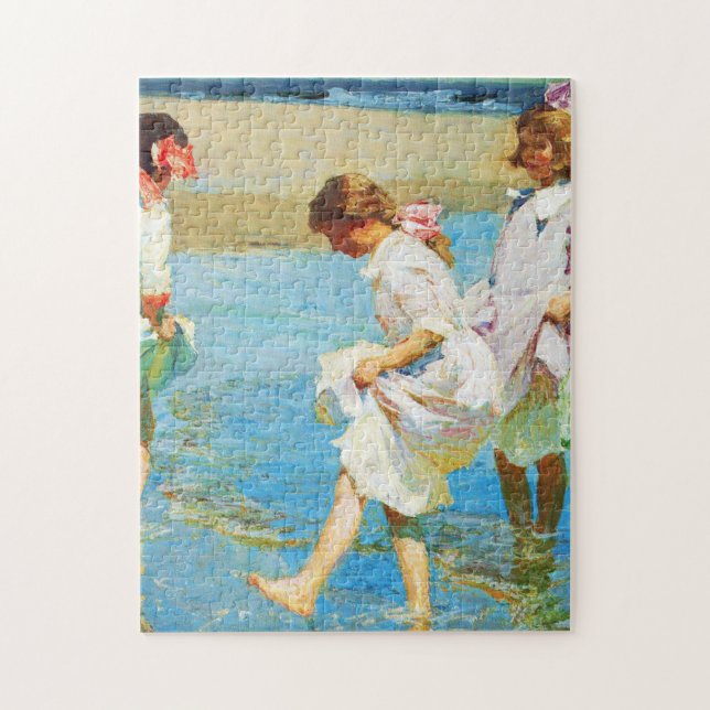 Quebra-cabeça Arte em cena de praia por Edward Henry Potthast (Vertical)