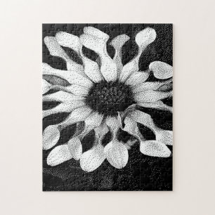 Quebra-cabeça arte em pixéis preto e branco