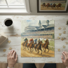 Quebra-cabeça Arte Equestre em Aquarela de Derby Elegante