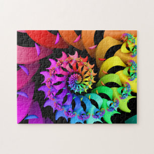 Quebra-cabeça Arte espiral do Fractal do arco-íris