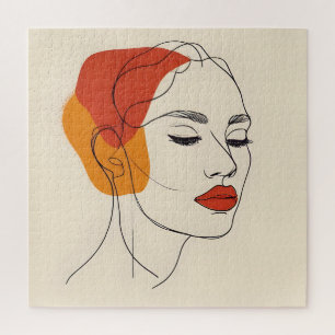 Quebra-cabeça Arte feminina de uma linha